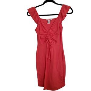 Caution to the Wind Peephole Front Cap Sleeve Mini Dress
